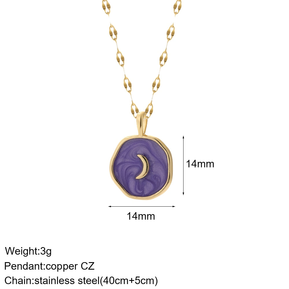 Enchanting Evil Eye Boho Necklace [Spirit and Rebel] Purple  