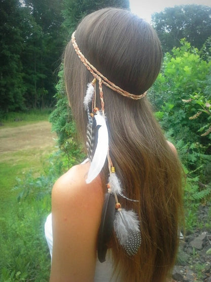 Spirit and Rebel Handmade Boho Feather Headband [Spirit and Rebel] YLHJ720  