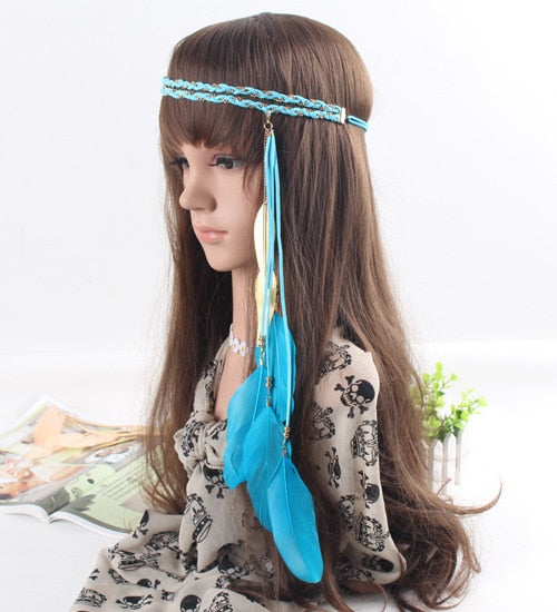 Spirit and Rebel Handmade Boho Feather Headband [Spirit and Rebel] YLHJ718F  