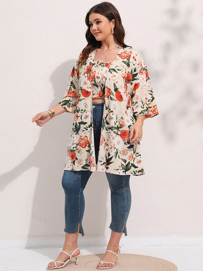 Boho Tube Top & Cardigan Set Plus Size [Spirit and Rebel]   