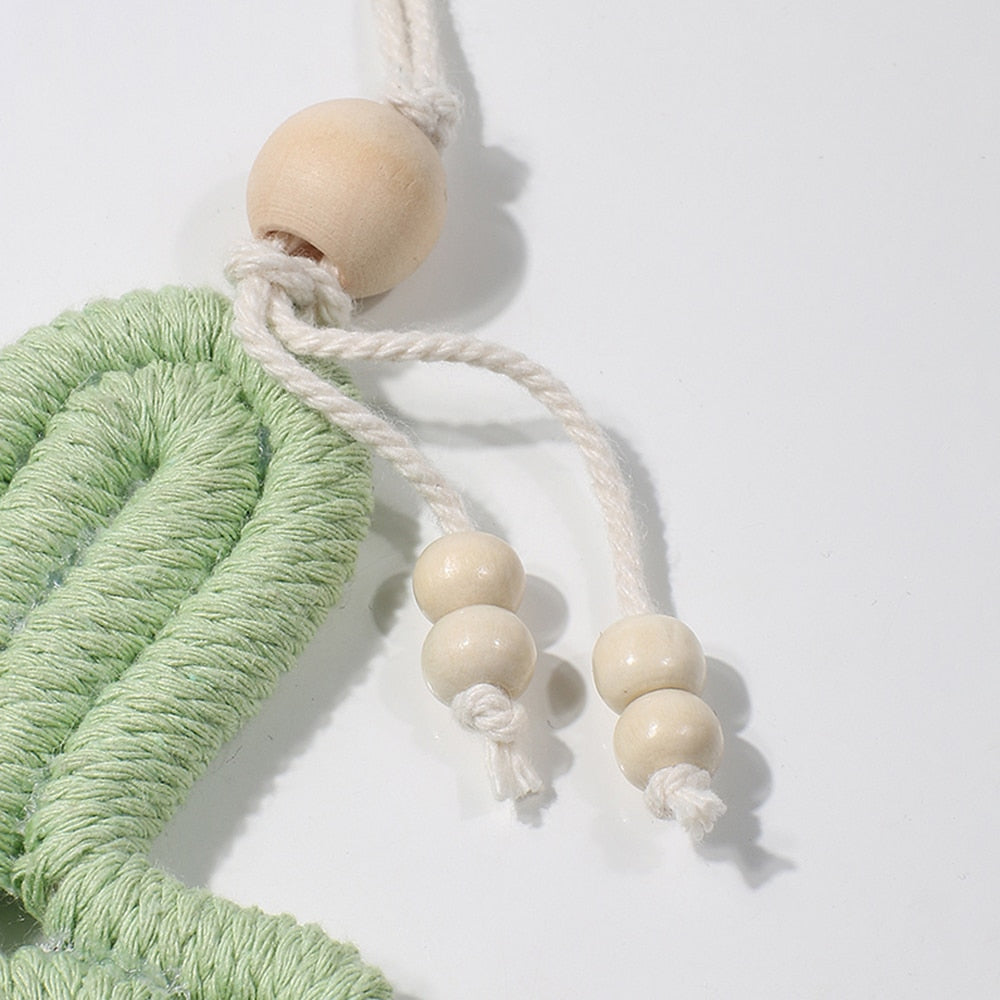 Cute Cactus Boho Macrame Hanging Pendant [Spirit and Rebel]   