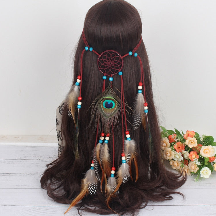 Spirit and Rebel Handmade Boho Feather Headband [Spirit and Rebel] YLHJ730C  