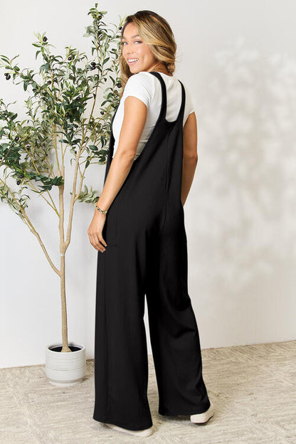 Boho Chic  Double Take Full Size Wide Strap Overall with Pockets [Spirit and Rebel]   