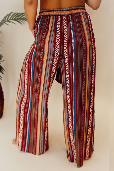 Printed Tied Wide Leg Boho Pants [Spirit and Rebel]   