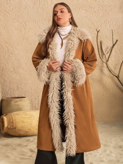 Boho Plus Size Open Front Long Sleeve Coat [Spirit and Rebel]   