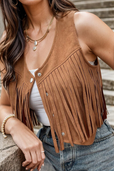 Fringe Snap Down Vest Coat [Spirit and Rebel]   