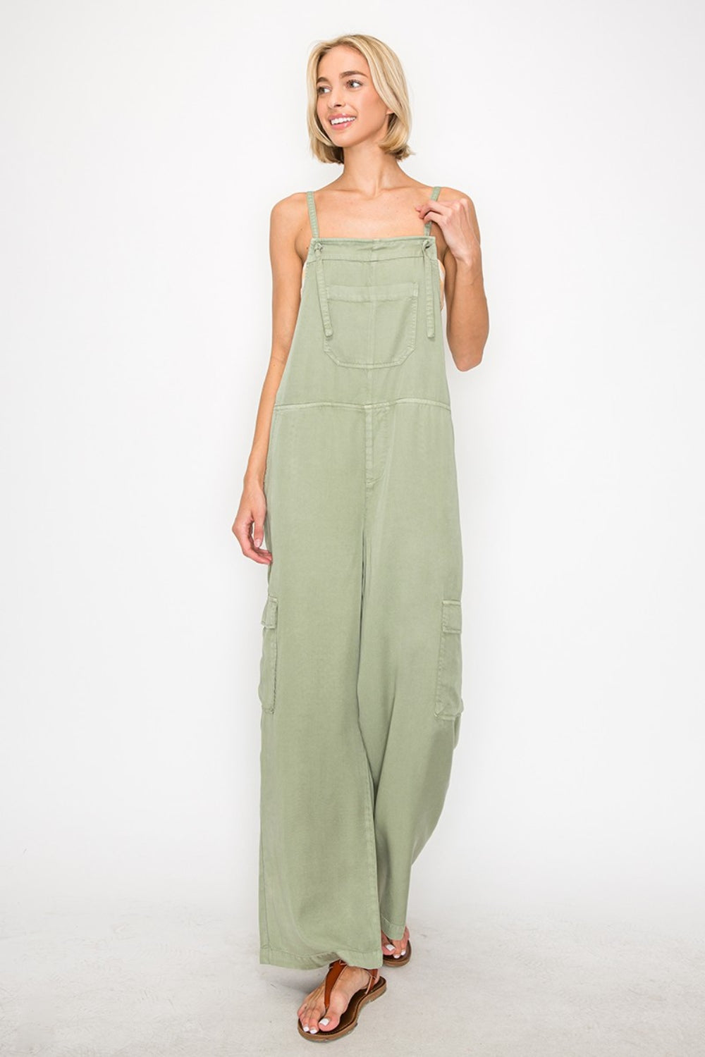 RISEN Wide Leg Tencel Overalls [Spirit and Rebel]   