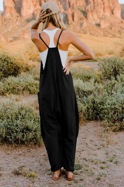 Double Take  V-Neck Sleeveless Jumpsuit with Pocket [Spirit and Rebel]   