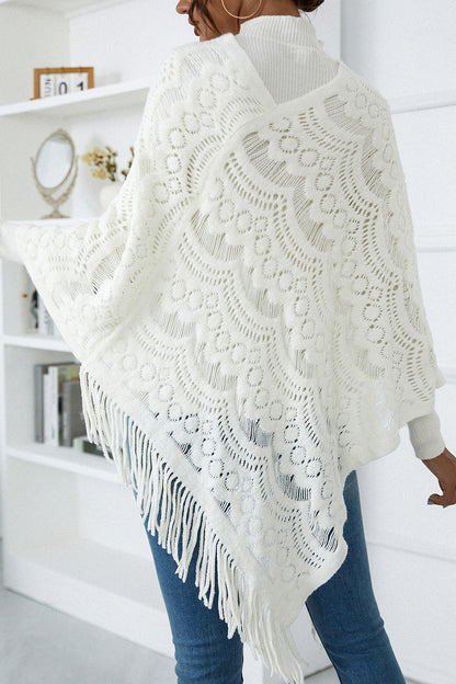 Openwork Fringe Detail Poncho [Spirit and Rebel]   