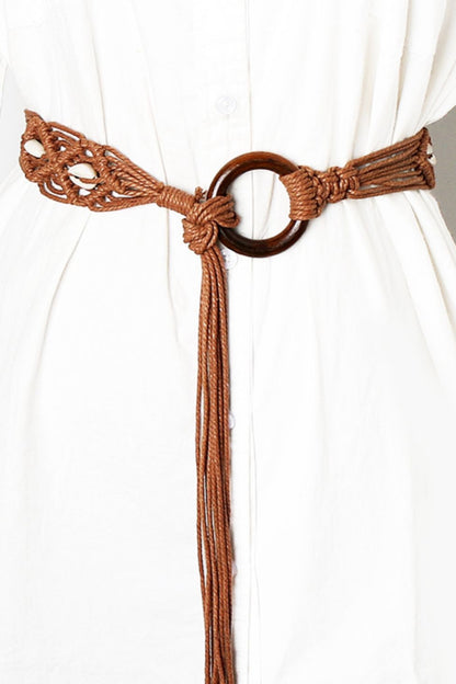 Bohemian Wood Ring Braid Belt [Spirit and Rebel]   