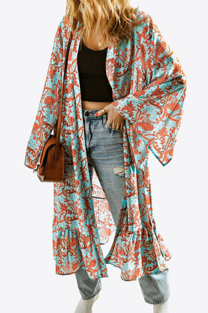 Printed Open Front Duster Boho Cardigan [Spirit and Rebel]   