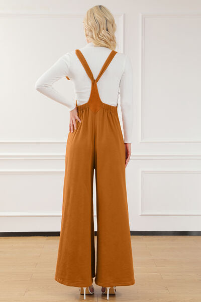 Pocketed Square Neck Wide Strap Jumpsuit [Spirit and Rebel]   