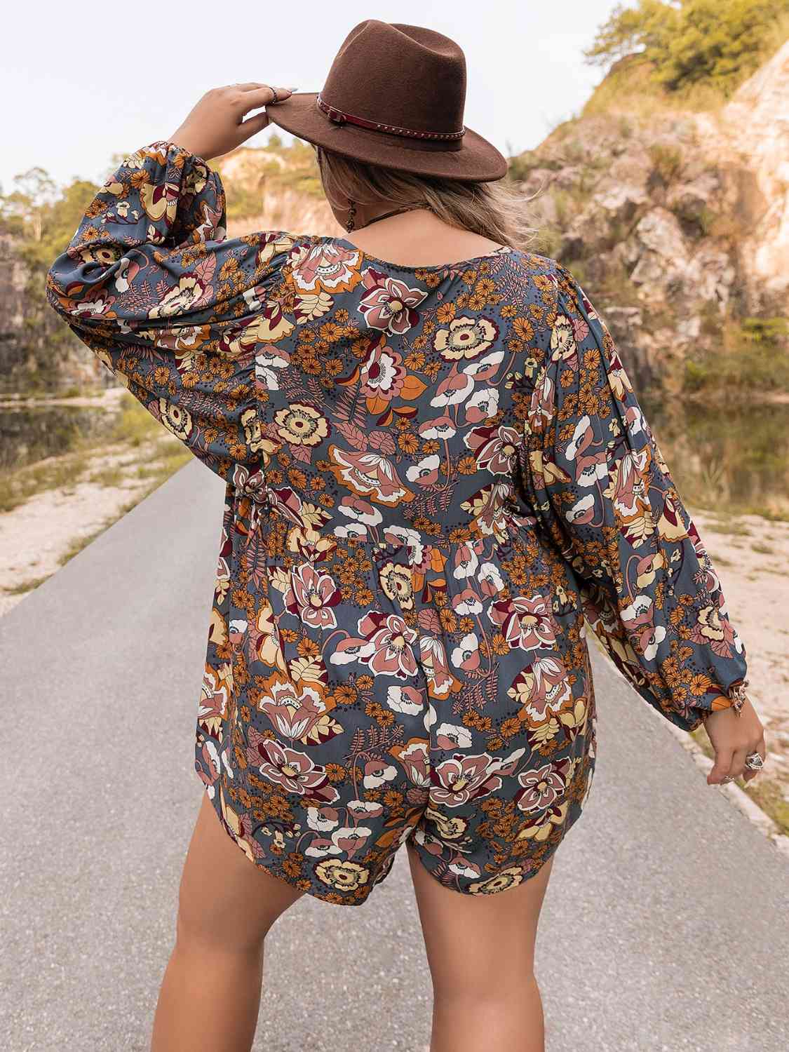 Plus Size Long Sleeve Romper [Spirit and Rebel]   