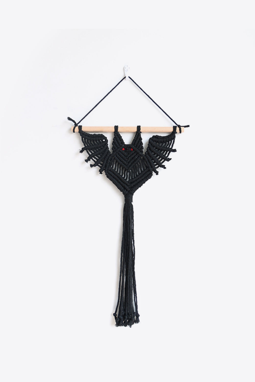 19.7" Bat Macrame Wall Plant Hanger [Spirit and Rebel] Black One Size 