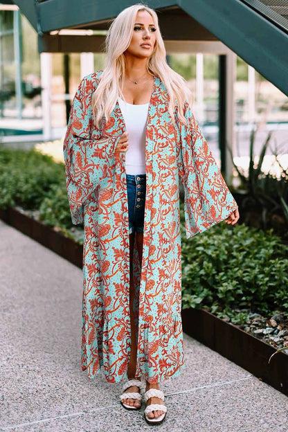 Printed Open Front Duster Boho Cardigan [Spirit and Rebel]   