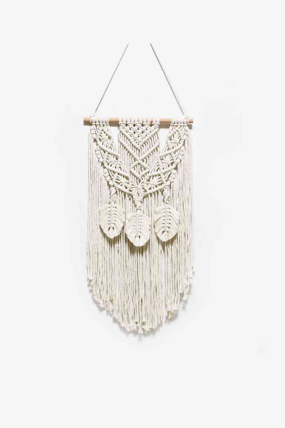 Fully Handmade Fringe Macrame Wall Hanging [Spirit and Rebel] Cream One Size 