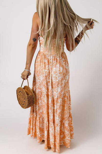 Floral Strapless Sweetheart Neck Cutout Boho Dress [Spirit and Rebel]   