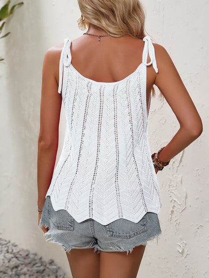 Boho Chic Tied Openwork Scoop Neck Sleeveless Tank [Spirit and Rebel]   