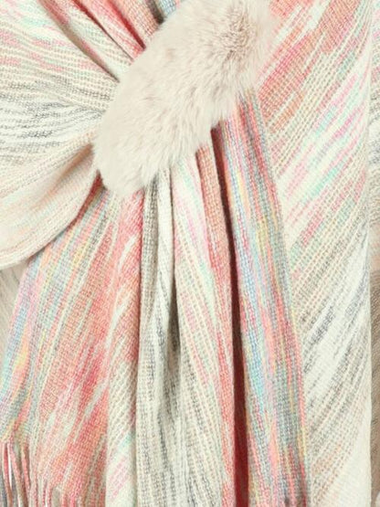 Boho Chic  Heathered Fringe Hem Poncho [Spirit and Rebel]   