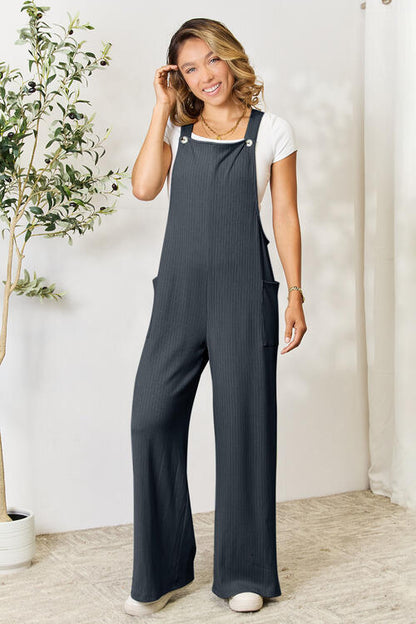 Boho Chic  Double Take Full Size Wide Strap Overall with Pockets [Spirit and Rebel]   