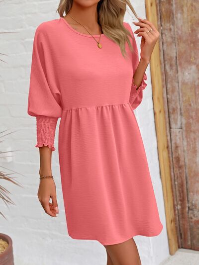 40eb9caa-050d-49cf-abe1-4dbd9226ec7a-Min_a4ec627c-1595-4f8b-a5c3-f6804a615c1b.jpg Round Neck Lantern Sleeve Mini Dress