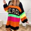 Color Block V-Neck Long Sleeve Boho Sweater Dress - Spirit and Rebel