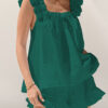 Boho Chic  Ruffled Square Neck Top and Shorts Set