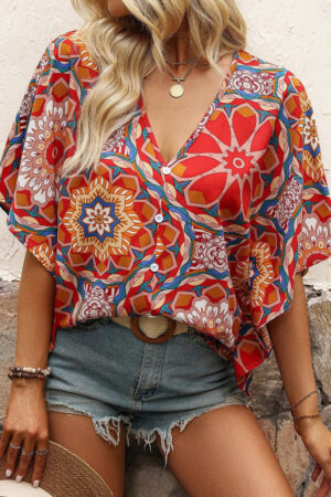 7cf90b78-ab4b-467c-a1e7-245b9022b8b1-Max.jpg Printed V-Neck Half Sleeve Boho Blouse