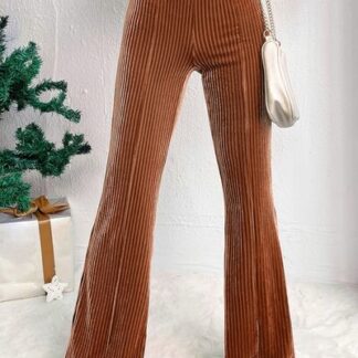 Ribbed High Waist Bootcut Pants