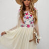 8d2f9ea3a6f1027b.jpg White Boho Floral Mesh Sleeve Lined Dress