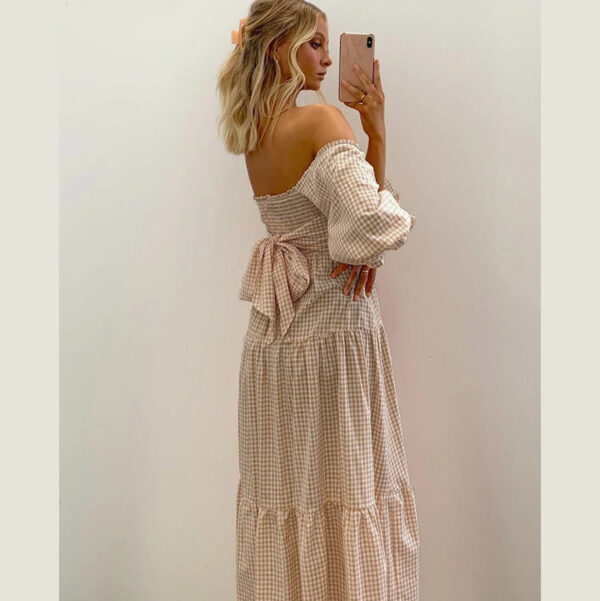 H16c47bd97cf240eb94ef48fc6c9df162U.jpg Willow Plaid Back Bow Midi Dress