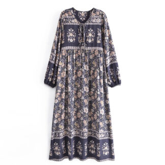 Nocturnal Elegance Floral Maxi Dress