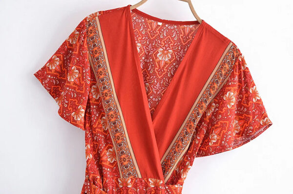 H6c17c4ebe5264613b90afd4218e6f8ed3.jpg Whispering Meadow V-Neck Bohemian Wrap Dress Red – Spirit & Rebel