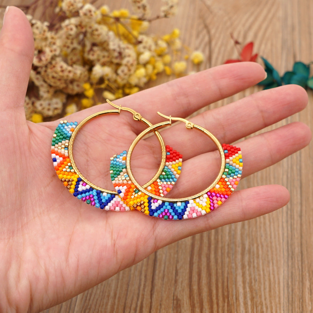 Boho Rainbow Hoop Earrings - Image 30