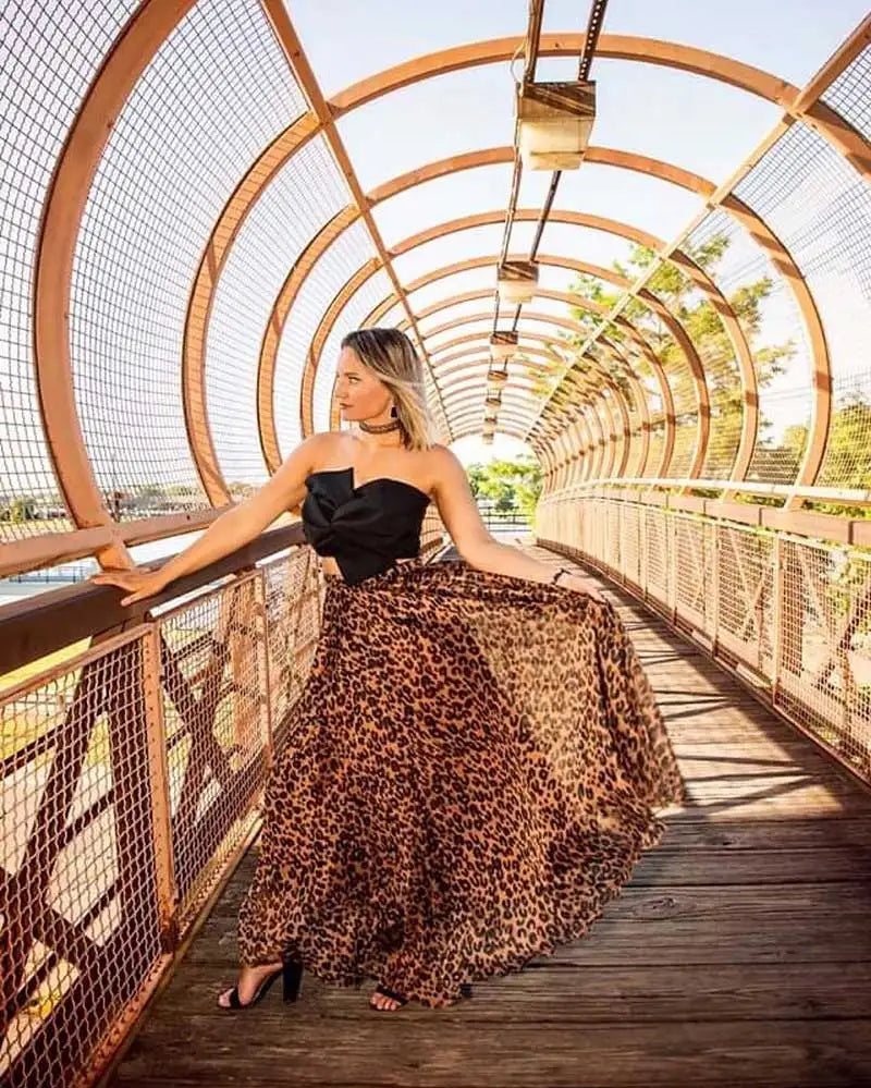 Spirit and Rebel Boho Leopard Maxi Skirt - Image 16