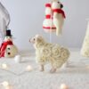 Cute White Sheep Boho Christmas Tree Pendant