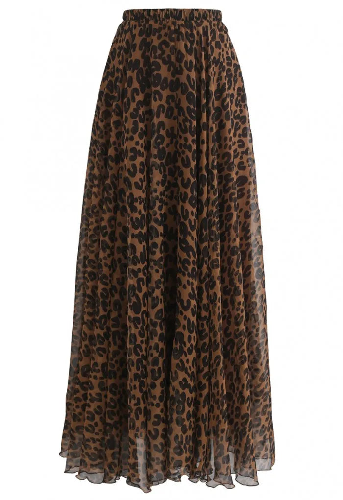 Spirit and Rebel Boho Leopard Maxi Skirt - Image 22