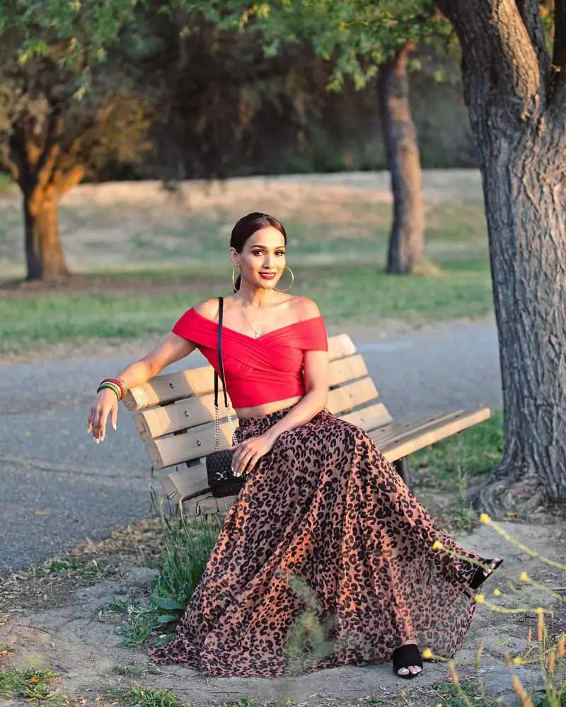 Spirit and Rebel Boho Leopard Maxi Skirt - Image 18