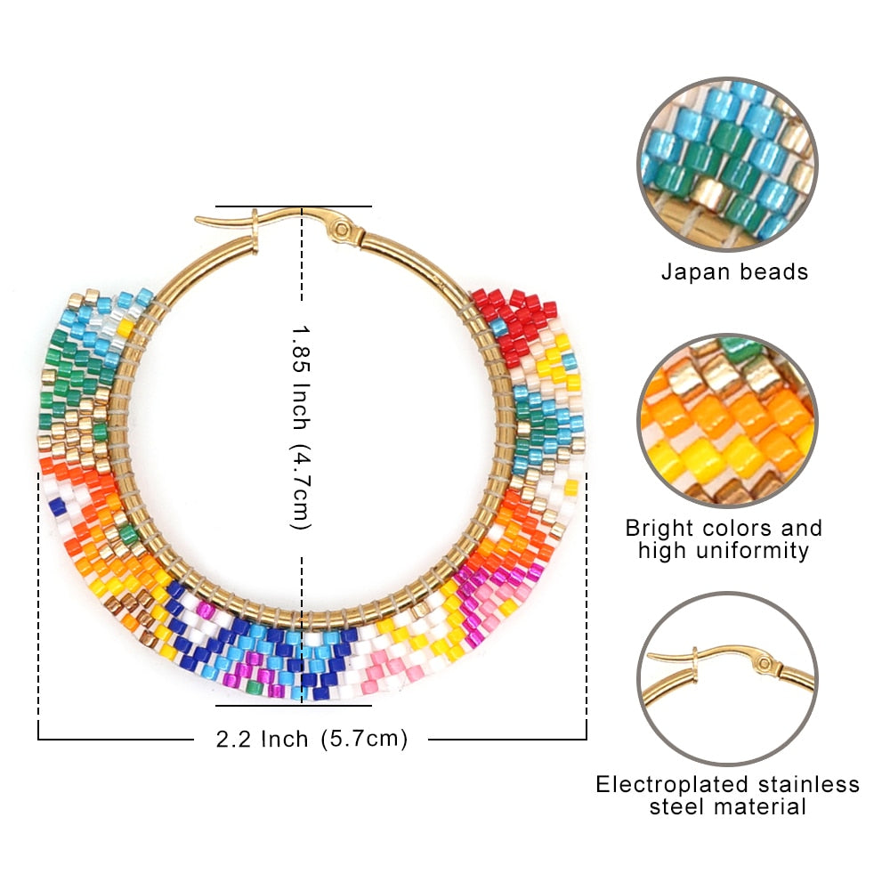 Boho Rainbow Hoop Earrings - Image 4