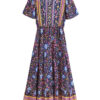 Bohemian Maxi Dress with Vibrant Floral Print and Flowing Silhouette