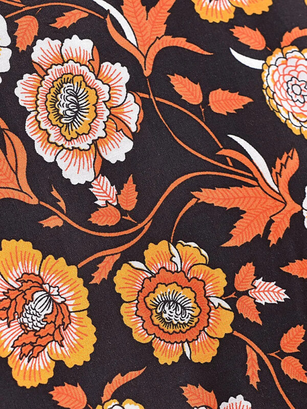 Amber Glow Floral Kimono Wrap