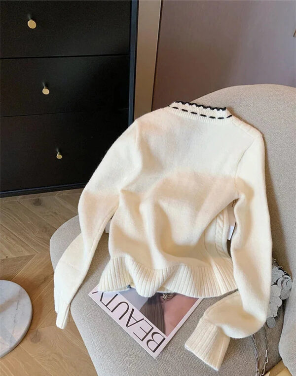 Sweet French Elegant Bow Knitted Cardigan