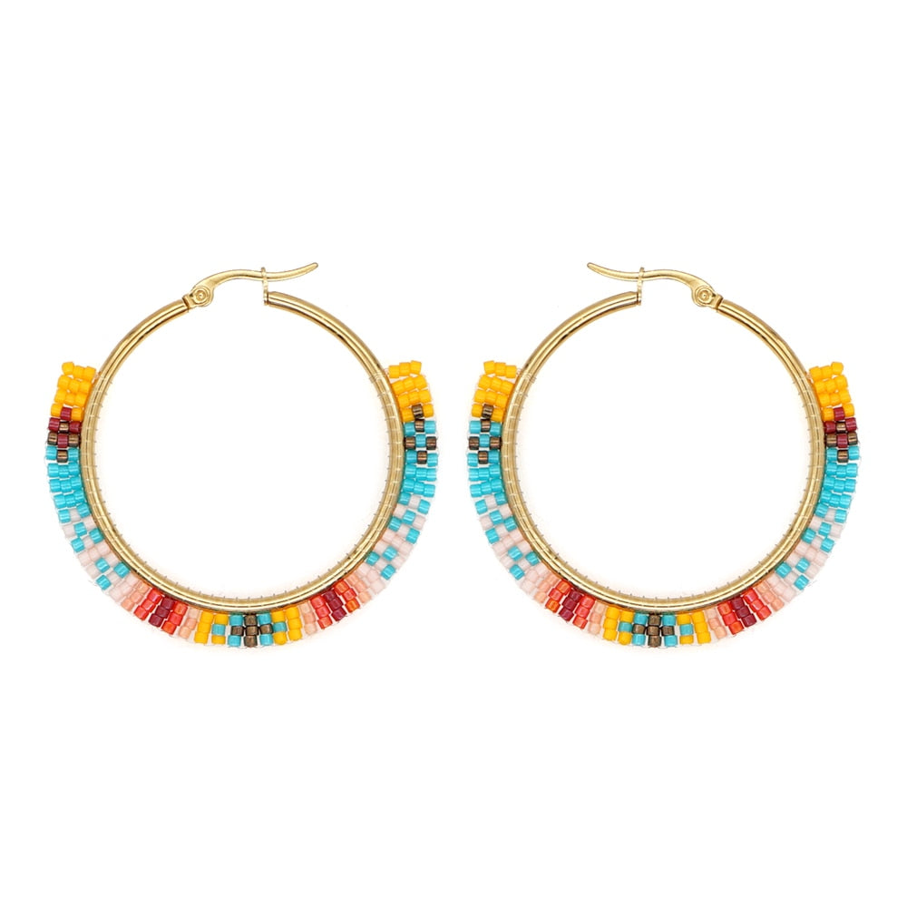 Boho Rainbow Hoop Earrings - Image 28