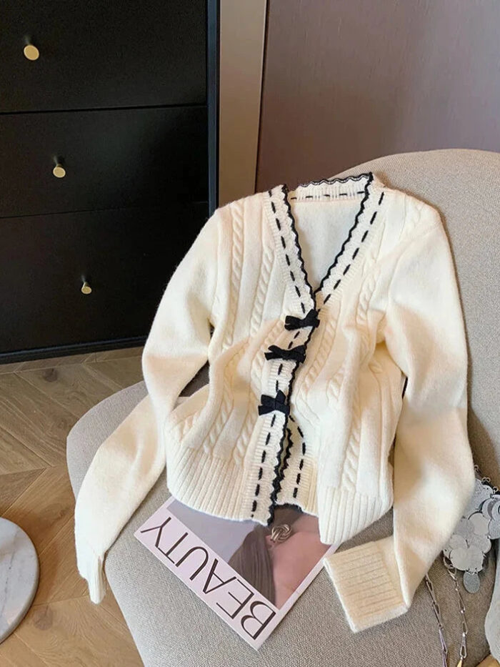 S293206fce20c4eaf80a83485858d931dO.jpg Sweet French Elegant Bow Knitted Cardigan