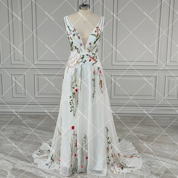 Enchanted Garden Floral Boho Wedding Dress