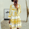 S32d8fc86004f4b1fb7359352328ae4e71.jpg Wander Vista Bohemian Plus Size Geometric Pattern Dress with Flared Sleeves – Spirit & Rebel
