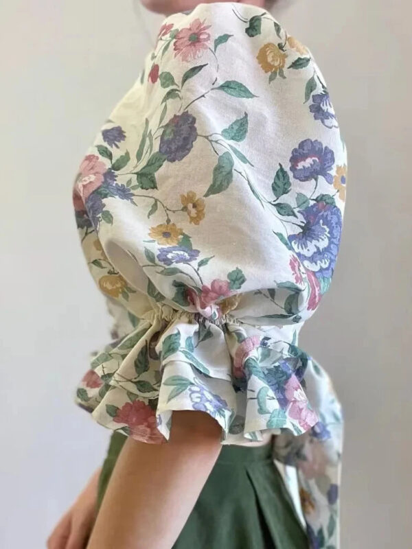 Spirit and Rebel Floral Square Neck Boho Blouse