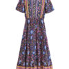 Bohemian Maxi Dress with Vibrant Floral Print and Flowing Silhouette