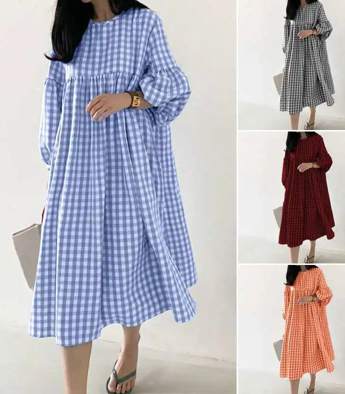 Plaid Breeze Dream Plus Size Boho Dress