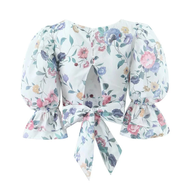 Spirit and Rebel Floral Square Neck Boho Blouse